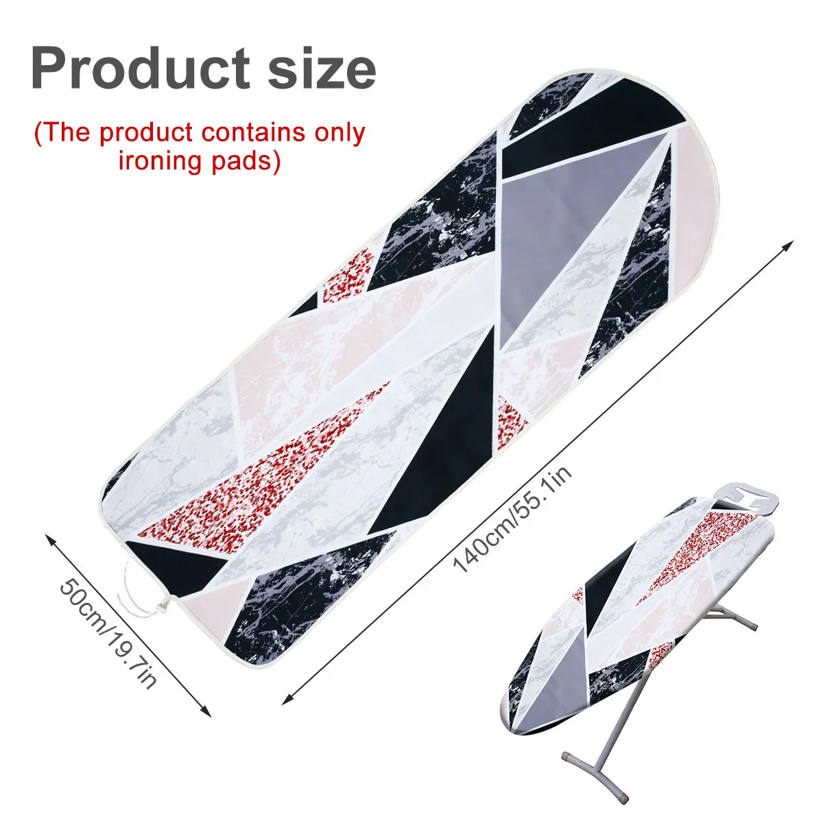 Ironing Board Cover Scorch Resistant, Extra Thick Cotton Iron Cover with Padding Heat Reflective Heavy Duty Pad Approx 140x50cm - Image 5