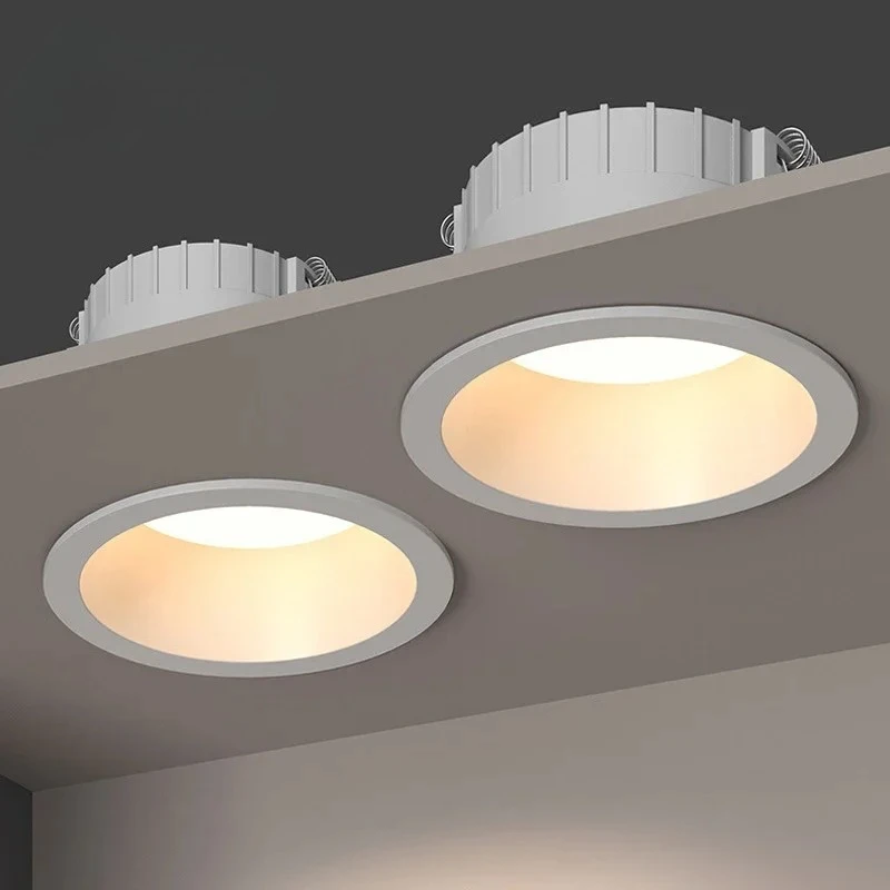 JOYINLED 1/2PCS Anti-Glare Spotlights Black White Round Led Recessed Ceiling Lamps 10W Downlights for Indoor Decor Lighting