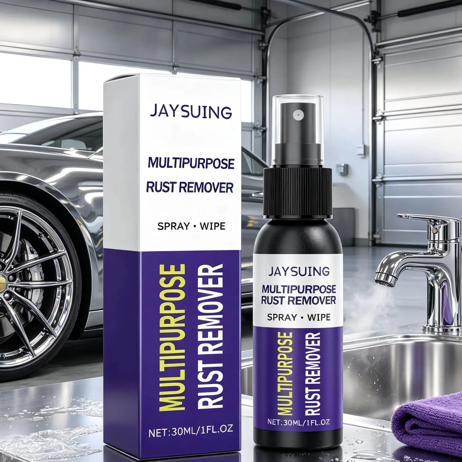 Jaysuing Rust Remover Spray Multi Purpose Iron Powder Remover Car Wash Exhaust Wheel Care Products Maintenance Derusting Spray - Image 2
