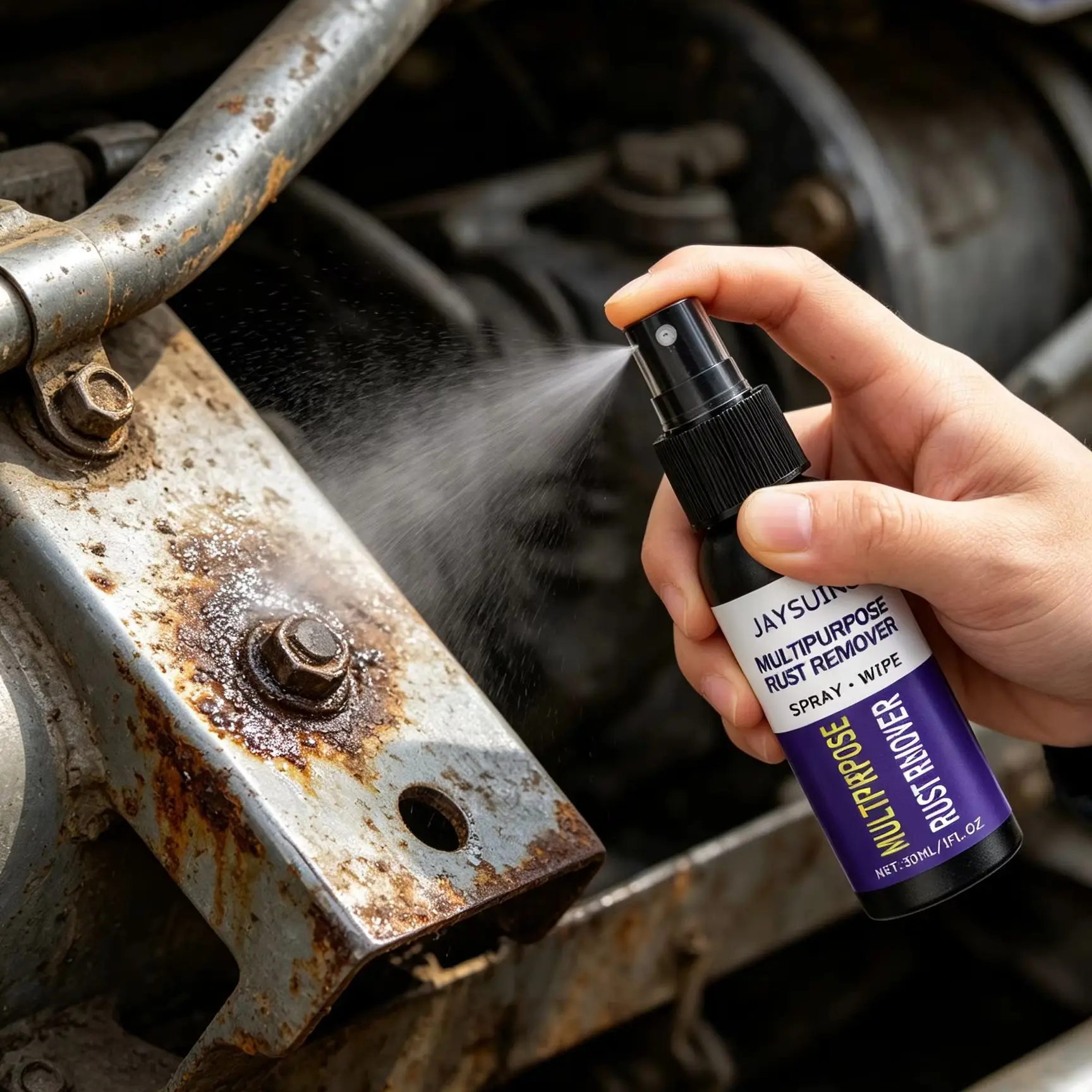 Jaysuing Rust Remover Spray Multi Purpose Iron Powder Remover Car Wash Exhaust Wheel Care Products Maintenance Derusting Spray