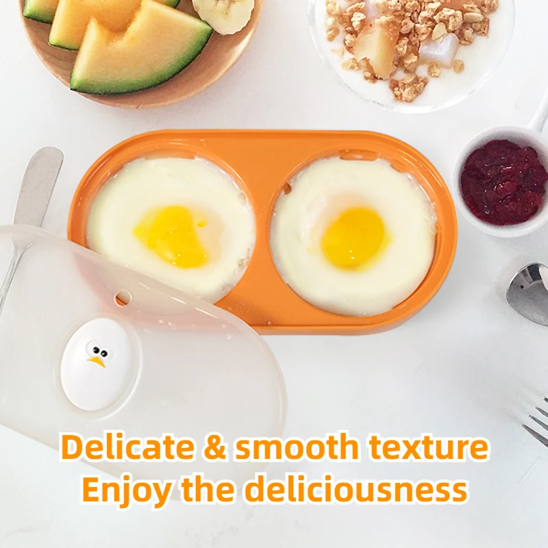Joie Egg Poacher Double Microwave Egg Poacher Egg Cooker Fried Egg Box Breakfast Steamed Egg Box Egg Tools Kitchen tool eggy - Image 5