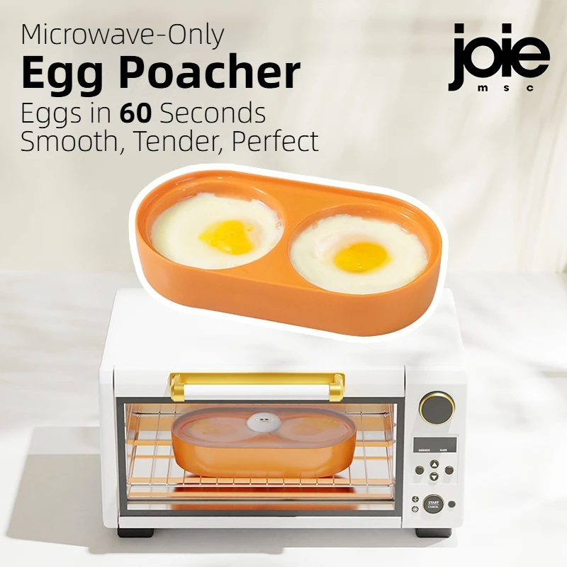 Joie Egg Poacher Double Microwave Egg Poacher Egg Cooker Fried Egg Box Breakfast Steamed Egg Box Egg Tools Kitchen tool eggy - Image 3