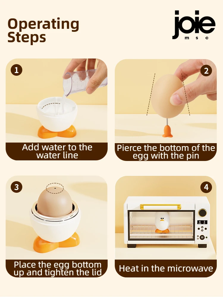 Joie Microwave Egg Boiler eggy Microwave Egg Poachers Cooker Steamer Box for Chicken and Quail Eggs Kitchen Tools Egg Tools - Image 5