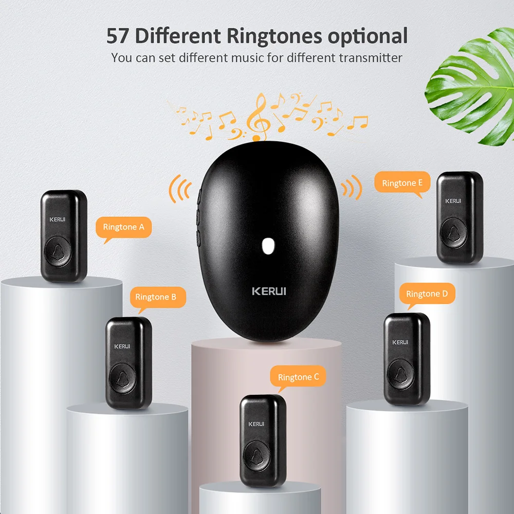 KERUI Doorbell Receiver with Button Smart Wireless Door Bell Welcome Chime with 57 Melodies for Home Security M521 - Image 2