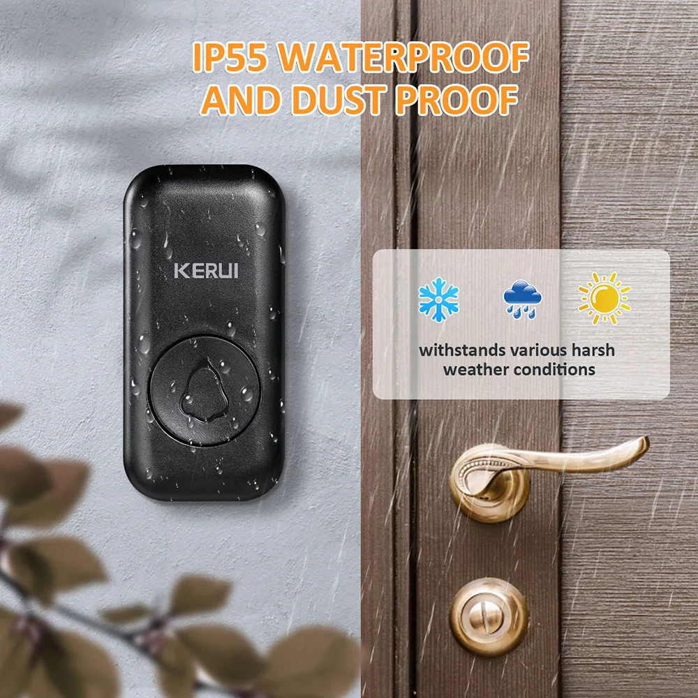 KERUI Doorbell Receiver with Button Smart Wireless Door Bell Welcome Chime with 57 Melodies for Home Security M521 - Image 5