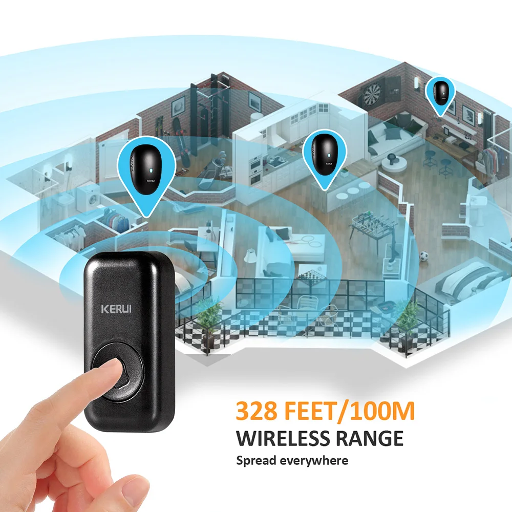 KERUI Doorbell Receiver with Button Smart Wireless Door Bell Welcome Chime with 57 Melodies for Home Security M521 - Image 3