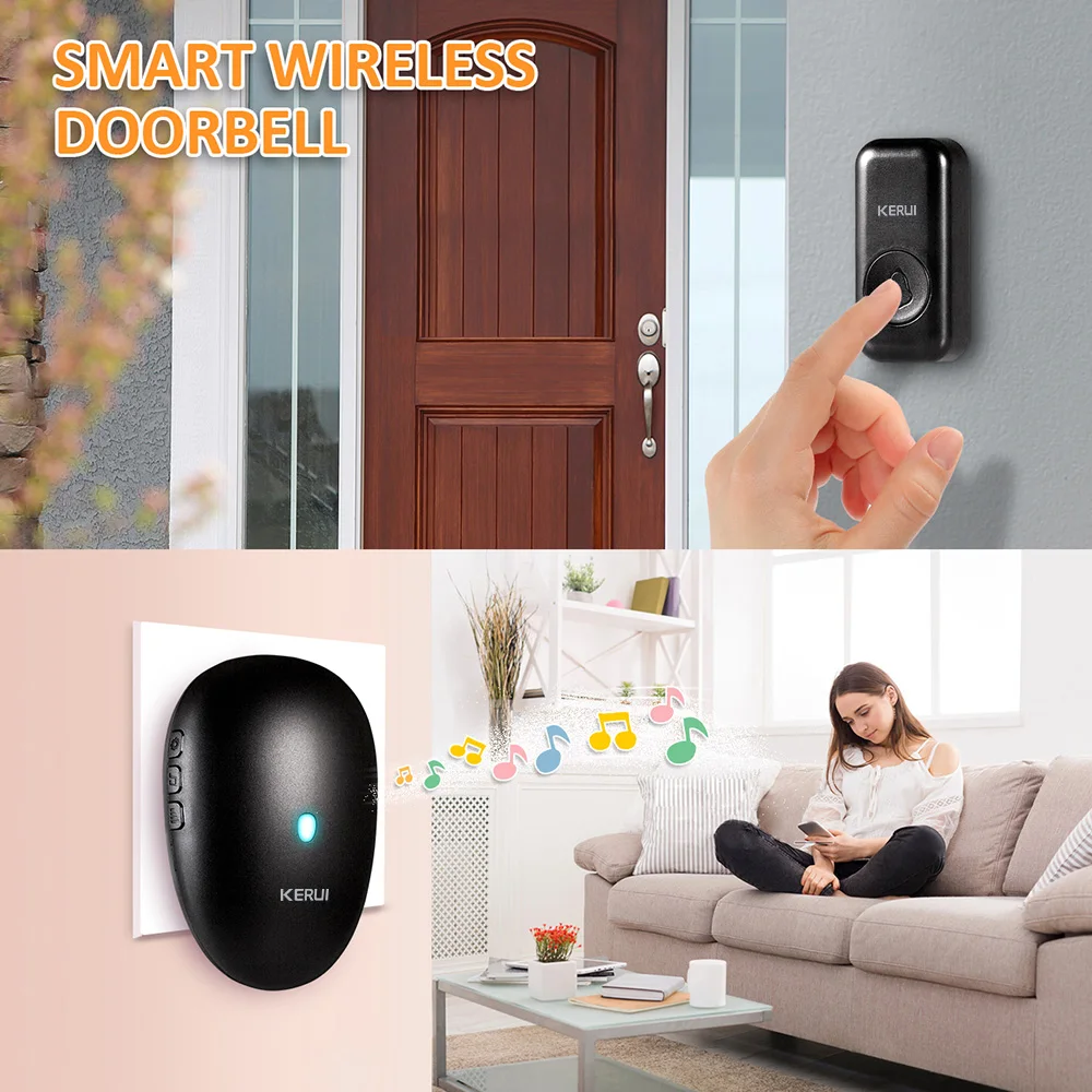 KERUI Doorbell Receiver with Button Smart Wireless Door Bell Welcome Chime with 57 Melodies for Home Security M521 - Image 4