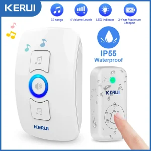 KERUI Wireless Doorbell for Outdoor M525 Waterproof Door Bell Chime Kit Smart Home LED Flash Security Alarm Welcome Melodies