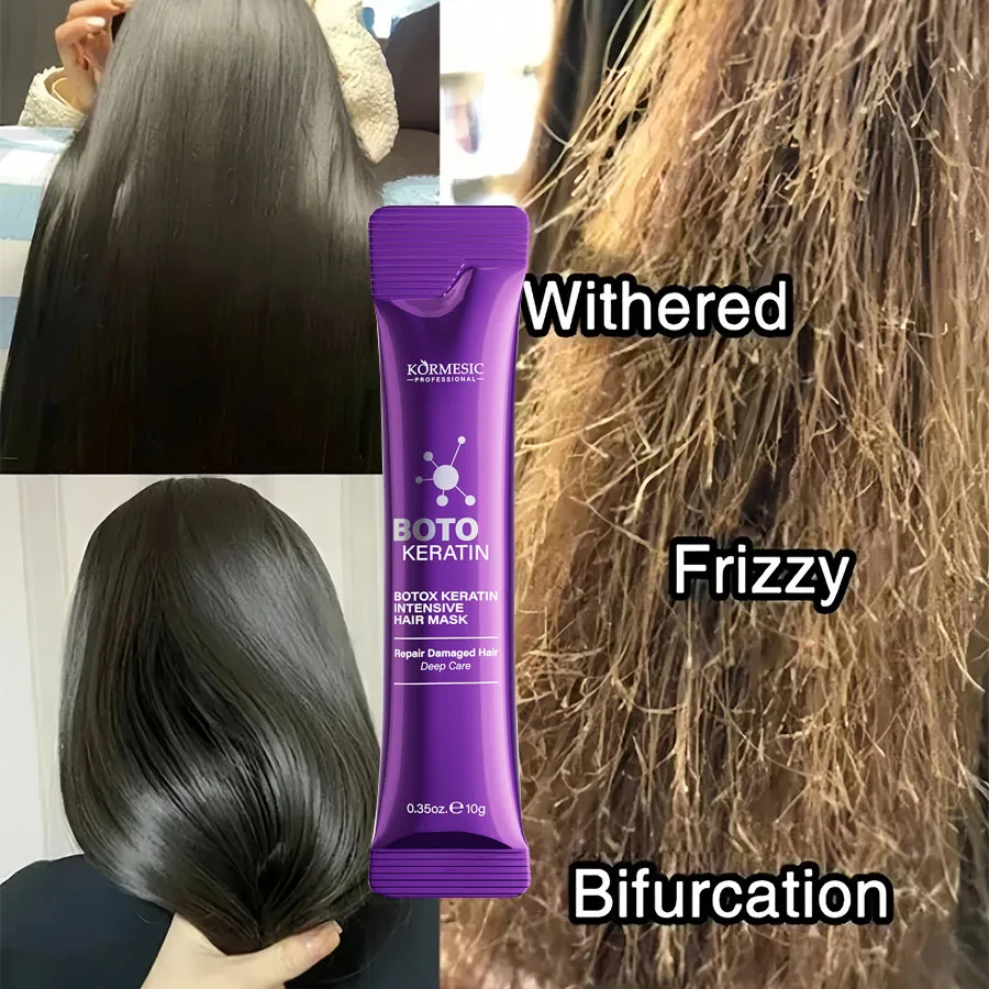 Keratin Hair Mask Magical 5 Second Repair Damage Frizzy Soft Smooth Shiny Hair Deep Moisturize Hair Treat Repair Hair Care Mask - Image 3