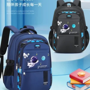 Kids Astronaut Backpack for Boys Waterproof School Book Bag Mochila Infantil Large Capacity Children Travel Lightweight Daypack