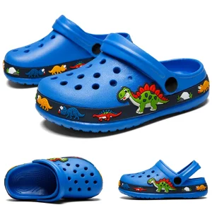 Kids Clogs Garden Shoes Boys Girls Unicorn Dinosaur Beach Flat Sandals Slippers Children Sandals Anti Skid Slipper Summer Hole