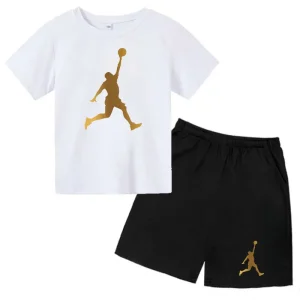 Kids T-shirt Summer 3-14Y Boys/Girls Toddler Top + Shorts 2P Pretty Girls Casual Fashion Charming Sunshine Sports Party Set Gift