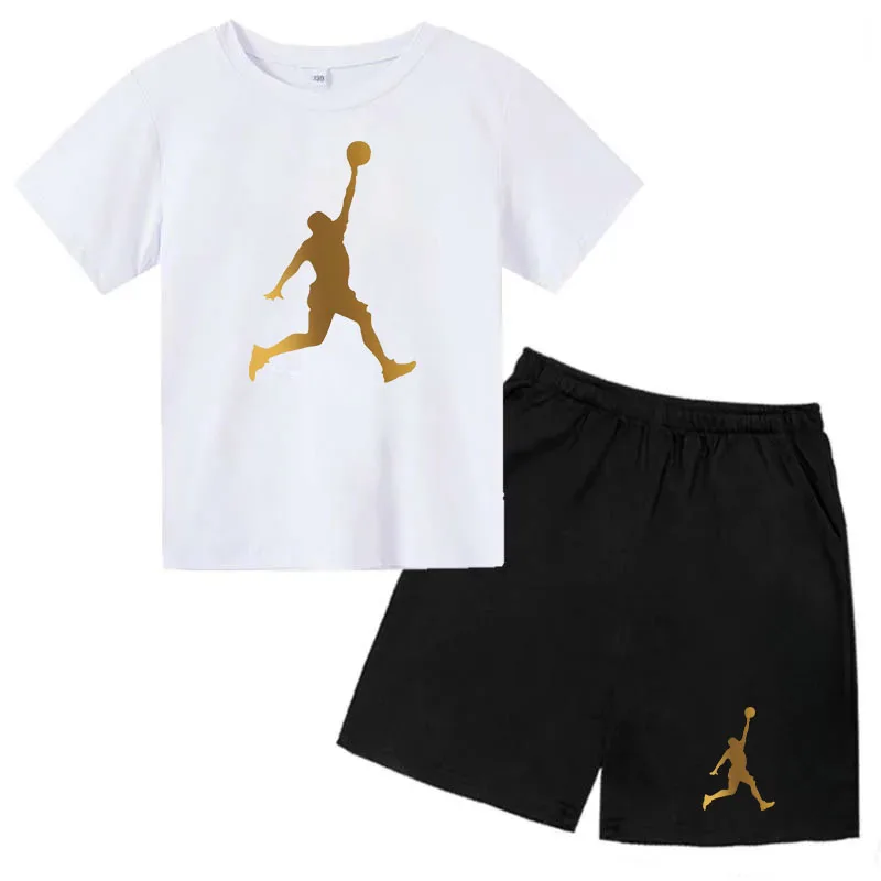 Kids T-shirt Summer 3-14Y Boys/Girls Toddler Top + Shorts 2P Pretty Girls Casual Fashion Charming Sunshine Sports Party Set Gift