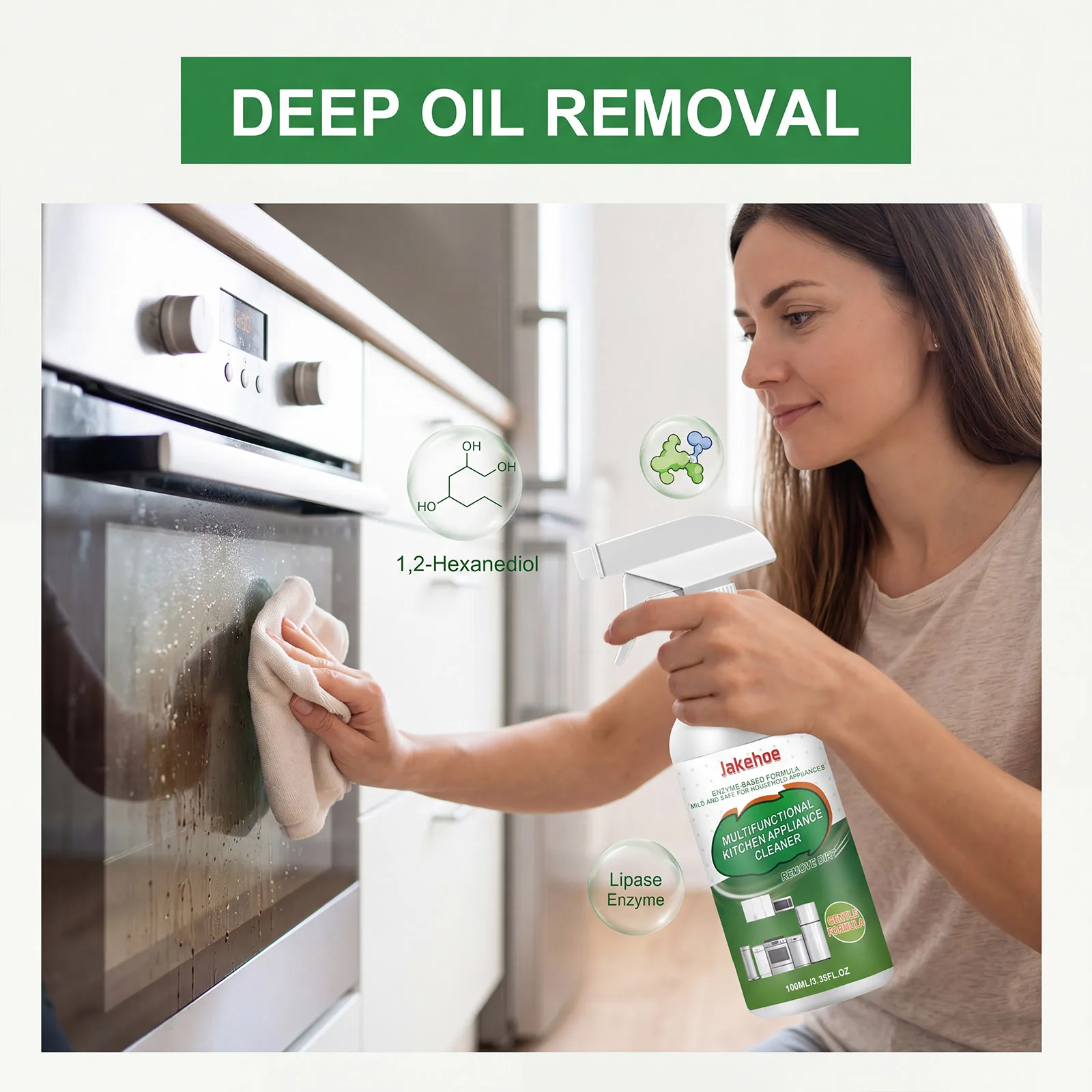 Kitchen Appliance Cleaner Spray Gentle Grease Stain Remover Degreaser Microwave Oven Fridge Clean Shine Household Daily Care - Image 2