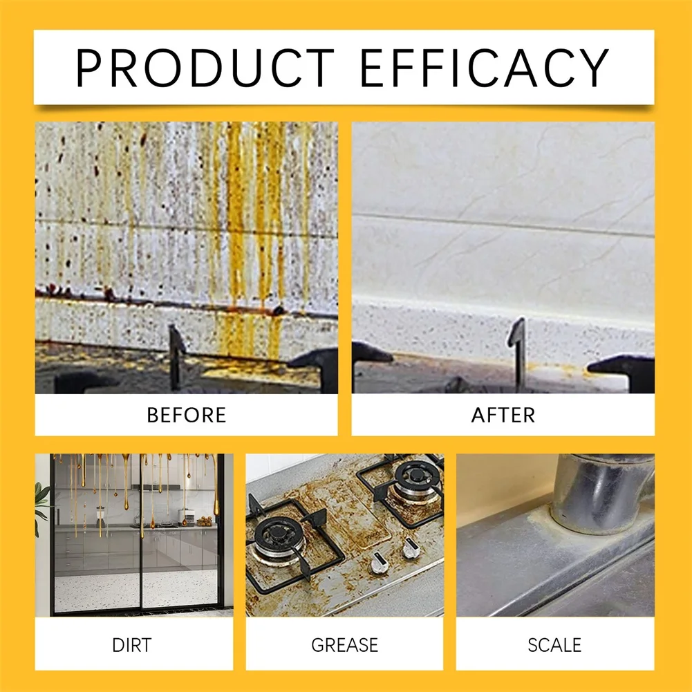 Kitchen Grease Cleaner Spray Multi-Functional Heavy Oil Cleaner Hard Stains Cleaner Fast-Acting Residue-Free For Bathroom Glass - Image 6