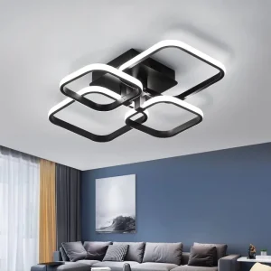 LED Chandelier Three Colors Ceiling Light, Modern Ceiling Lamp for Bedroom Living Room Dining Room Home Decor Fixtures