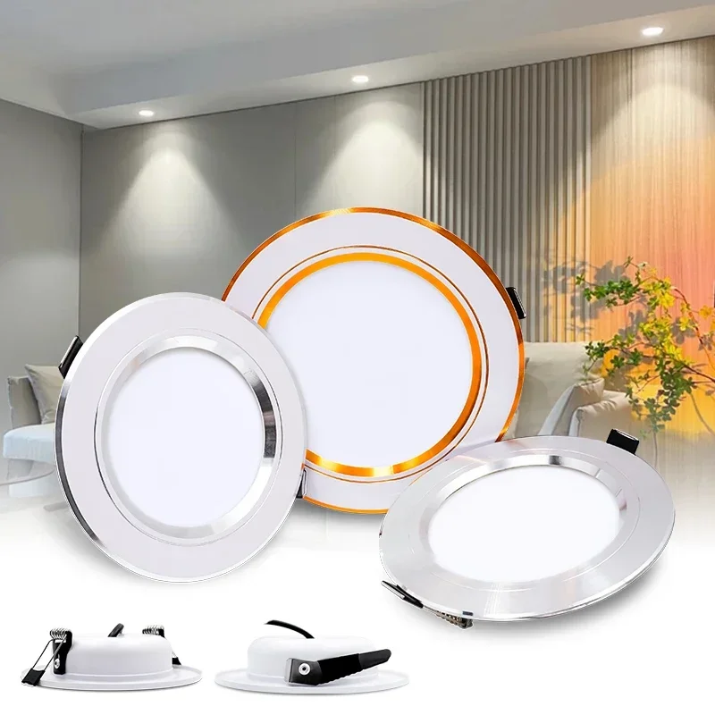 LED Downlight AC 110V 220V Recessed Ceiling Lamp DC12V 24V 5W 9W 12W 15W 18W Ultra-Thin Cold White/Warm White Led Spotlight - Image 3