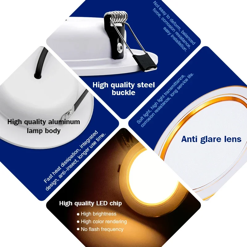 LED Downlight AC 110V 220V Recessed Ceiling Lamp DC12V 24V 5W 9W 12W 15W 18W Ultra-Thin Cold White/Warm White Led Spotlight - Image 4