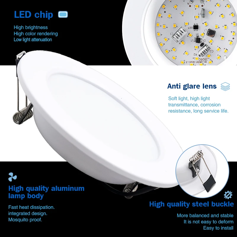 LED Downlight AC110V 220V 5W 9W 12W 15W 18W Led Spot Light DC12V 24V Waterproof LED Decoration Ceiling Lamp Indoor Panel Light - Image 3