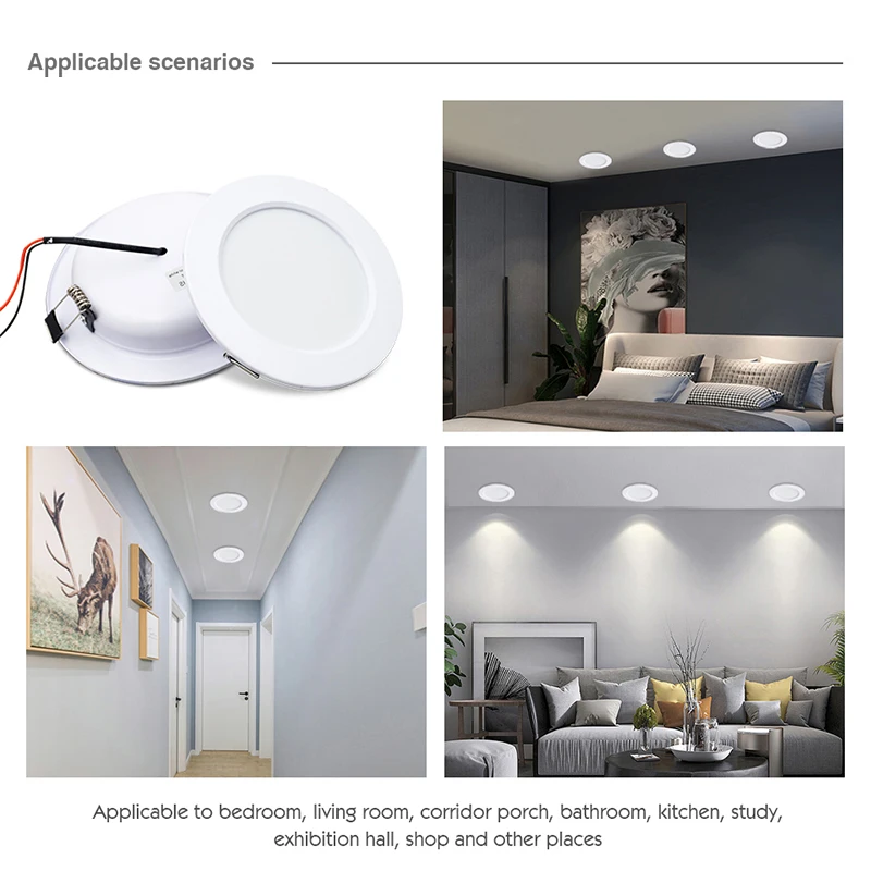 LED Downlight AC110V 220V 5W 9W 12W 15W 18W Led Spot Light DC12V 24V Waterproof LED Decoration Ceiling Lamp Indoor Panel Light - Image 6
