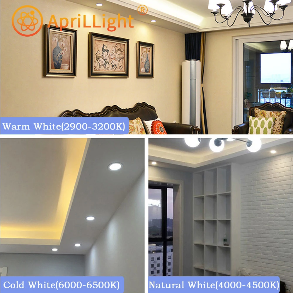 LED tube light three color temperature 5W 9W 12W 15W embedded ceiling light AC 220V 110V bedroom corridor living room spotlight. - Image 5