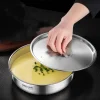 LFGB Certification 304 Stainless Steel Kitchen Egg Custard Steamer Ultra Thick Food Steaming Basin with Handle and Air Vent