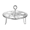 LFGB Certified Pure 304 Stainless Steel Kitchen Egg Steamer Original Designed Large Holes Steaming Rack with Foldable Stands