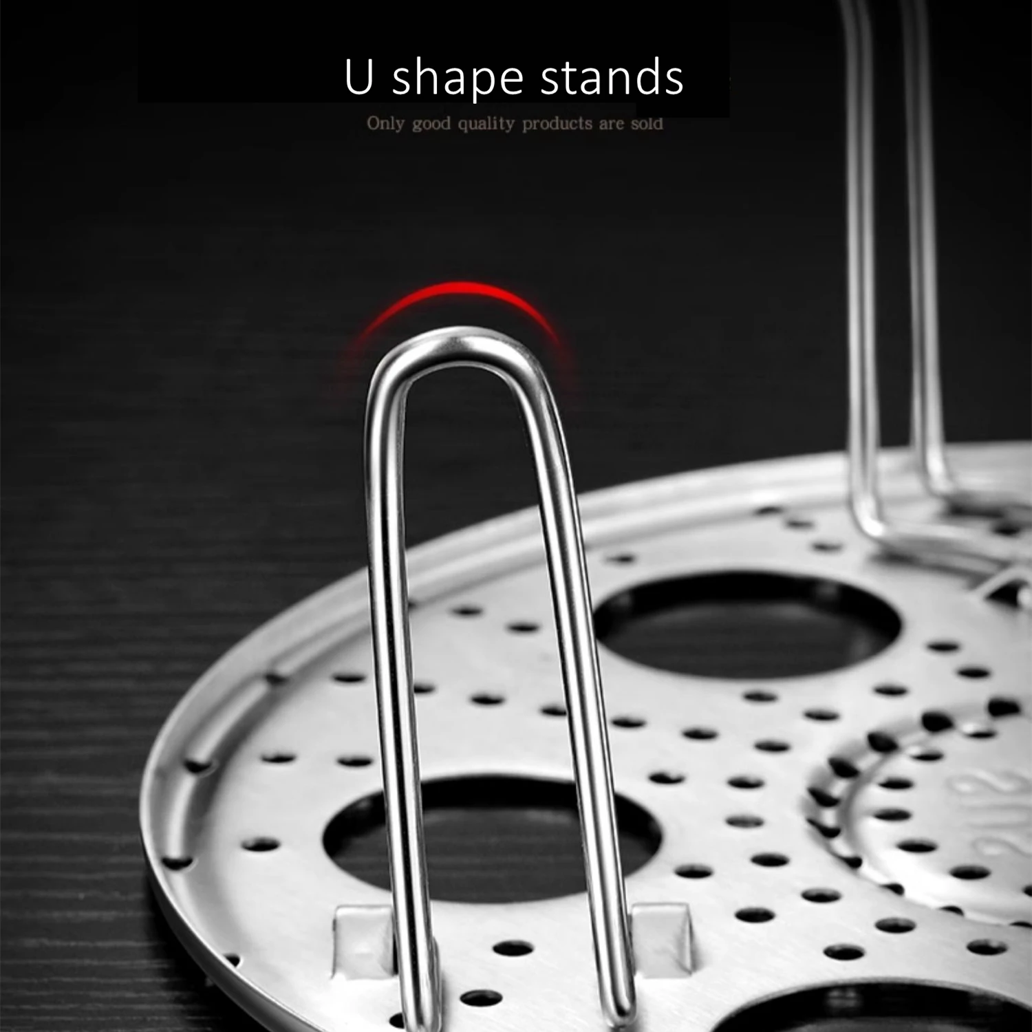 LFGB Certified Pure 304 Stainless Steel Kitchen Egg Steamer Original Designed Large Holes Steaming Rack with Foldable Stands - Image 6