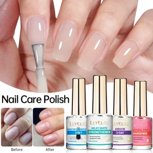 LILYCUTE 12ML Nail Care Polish Milky White Pink Strengthener Effect Long Lasting Care Polish Varnish Drying No Need Lamp