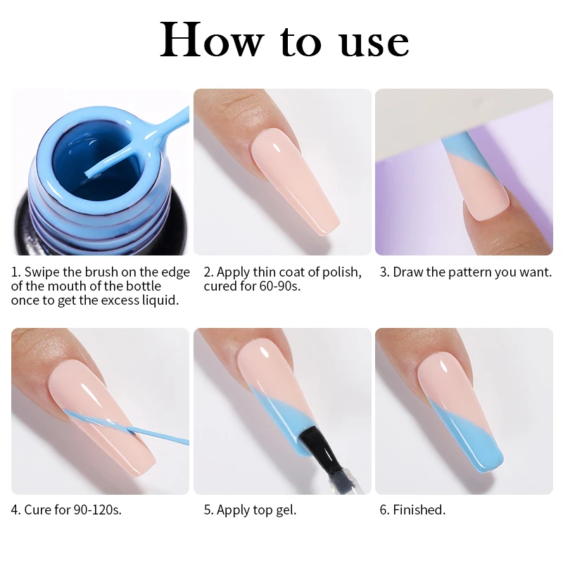 LILYCUTE 5ml Super Bright Metallic Painting Liner Gel Nail Polish UV LED Painting Gel Nail Art Drawing Stripe Pull Line UV Gel - Image 6