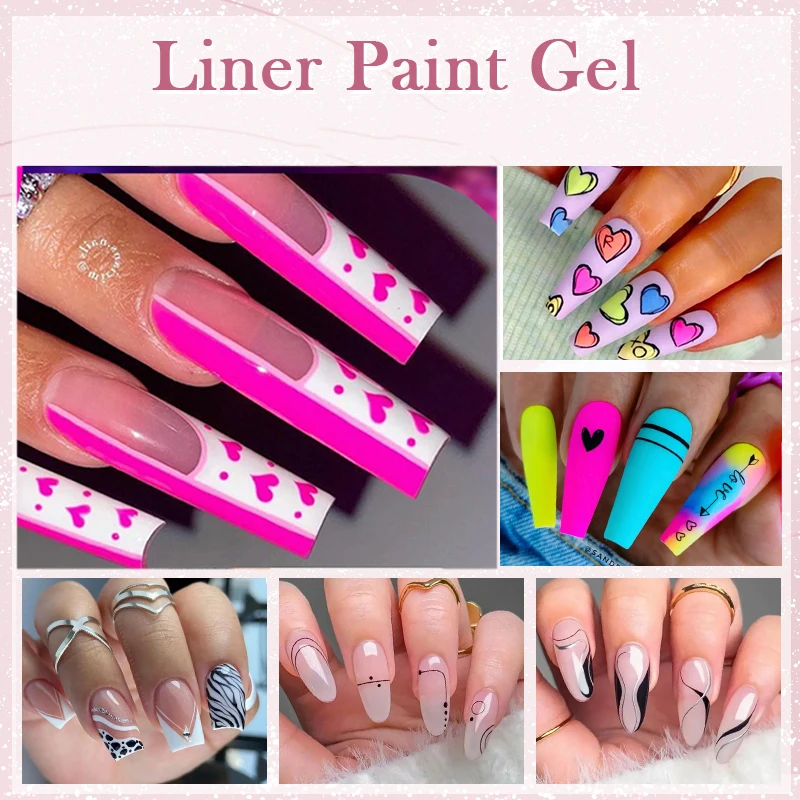 LILYCUTE 5ml Super Bright Metallic Painting Liner Gel Nail Polish UV LED Painting Gel Nail Art Drawing Stripe Pull Line UV Gel - Image 5
