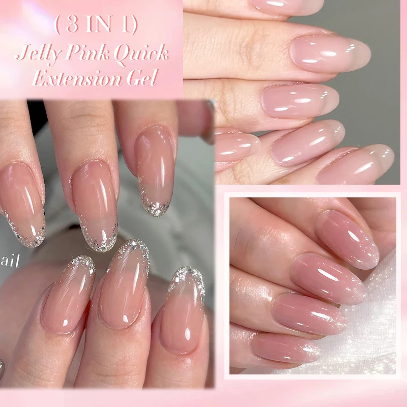LILYCUTE 7ML Jelly Nude Pink Quick Extension Gel Nail Polish Transparent Finger Prolong Long Lasting Construction Gel Varnish - Image 2