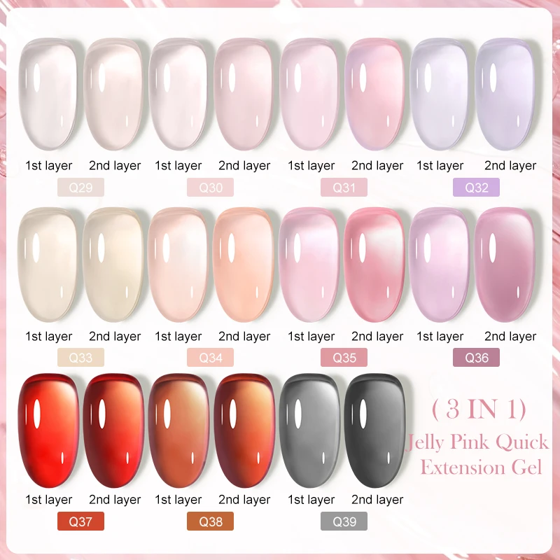 LILYCUTE 7ML Jelly Nude Pink Quick Extension Gel Nail Polish Transparent Finger Prolong Long Lasting Construction Gel Varnish - Image 4
