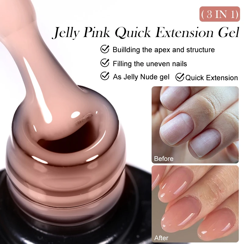 LILYCUTE 7ML Jelly Nude Pink Quick Extension Gel Nail Polish Transparent Finger Prolong Long Lasting Construction Gel Varnish - Image 5