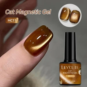 LILYCUTE 7ml Coffee Gold Glitter Cat Magnetic Gel Winter Autumn Red Brown Series Soak Off UV LED Gel Polish Manicure Nail Art