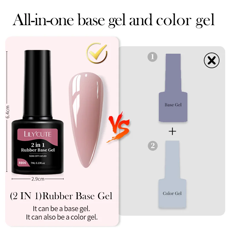 LILYCUTE Milky White Rubber Base Gel Nail Polish 7ml Glitter Semi-Permanent Varnish Jelly Soak Off Self Leveling UV LED Gel - Image 6