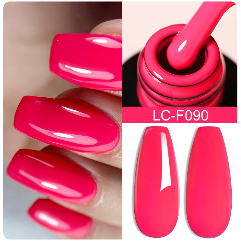 LILYCUTE Neon Colors Gel Nail Polish Fluorescent Summer High Saturation Nail Art Base Top Coat Manicure Varnish