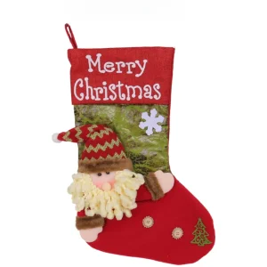 Large Head Plush Christmas Stocking Santa Sock Extra Thick Holiday Decor Christmas Stockings Set Large Capacity Christmas Orname