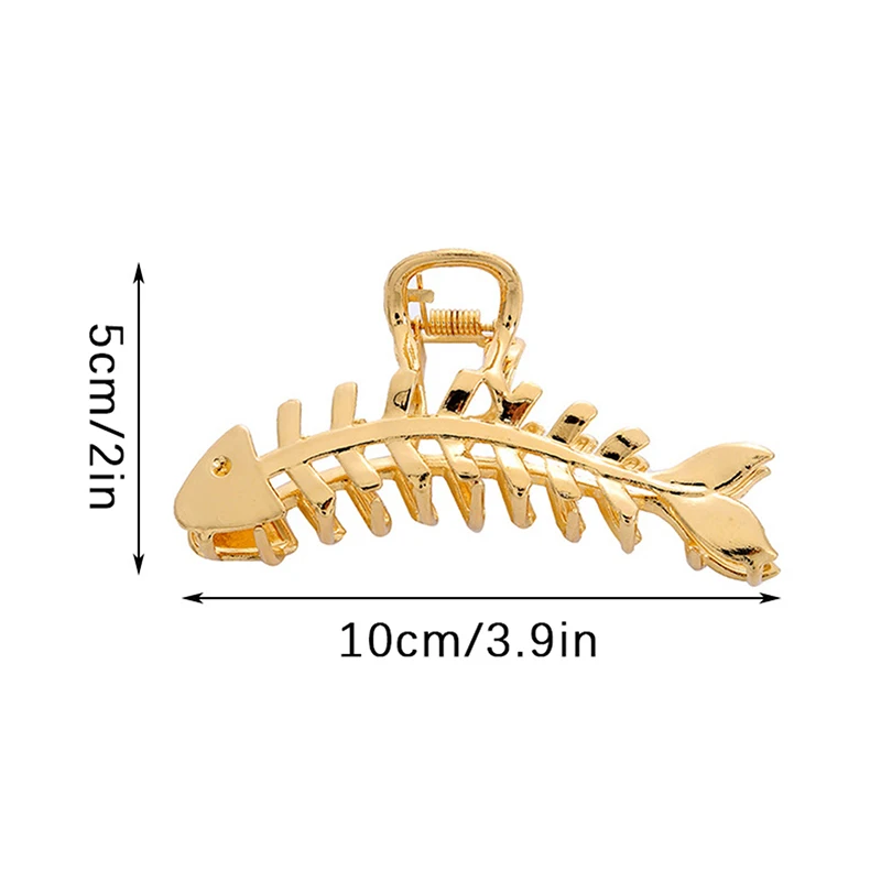 Large Metal Hair Claw Clip Fish Bone Irregular Hairpins Punk Style Silver Hair Claws Barrettes Women HairClips Hair Accessories - Image 2