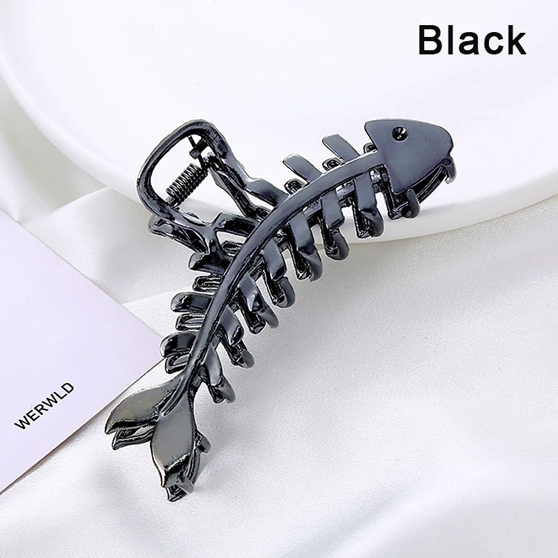 Large Metal Hair Claw Clip Fish Bone Irregular Hairpins Punk Style Silver Hair Claws Barrettes Women HairClips Hair Accessories - Image 3