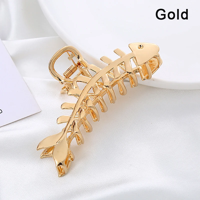 Large Metal Hair Claw Clip Fish Bone Irregular Hairpins Punk Style Silver Hair Claws Barrettes Women HairClips Hair Accessories - Image 4