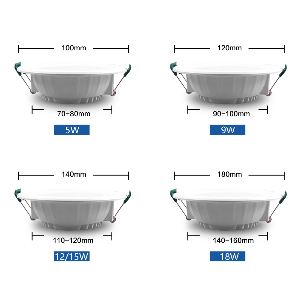 Led Downlight DC/AC 12V 24V 36V 48V Led Panel Light Led Ceiling Downlight 5W 9W 12W 15W 18W Recessed Round Lamp LED Lighting - Image 3