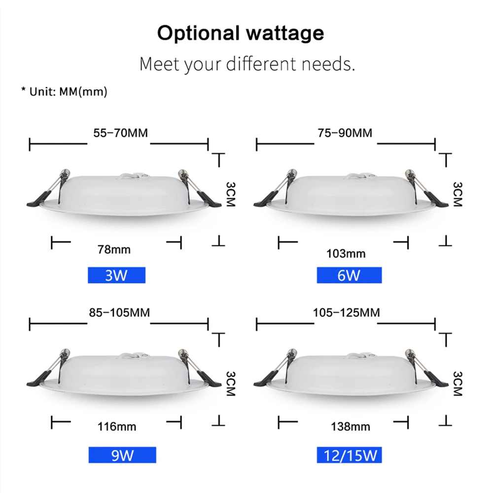 Led Recessed Downlight AC/DC 12V 24V 36V LED decoration Round Ceiling Lamp 36W 18W 15W 12W 9W 3W LED Spot light FOR Low Voltages - Image 2