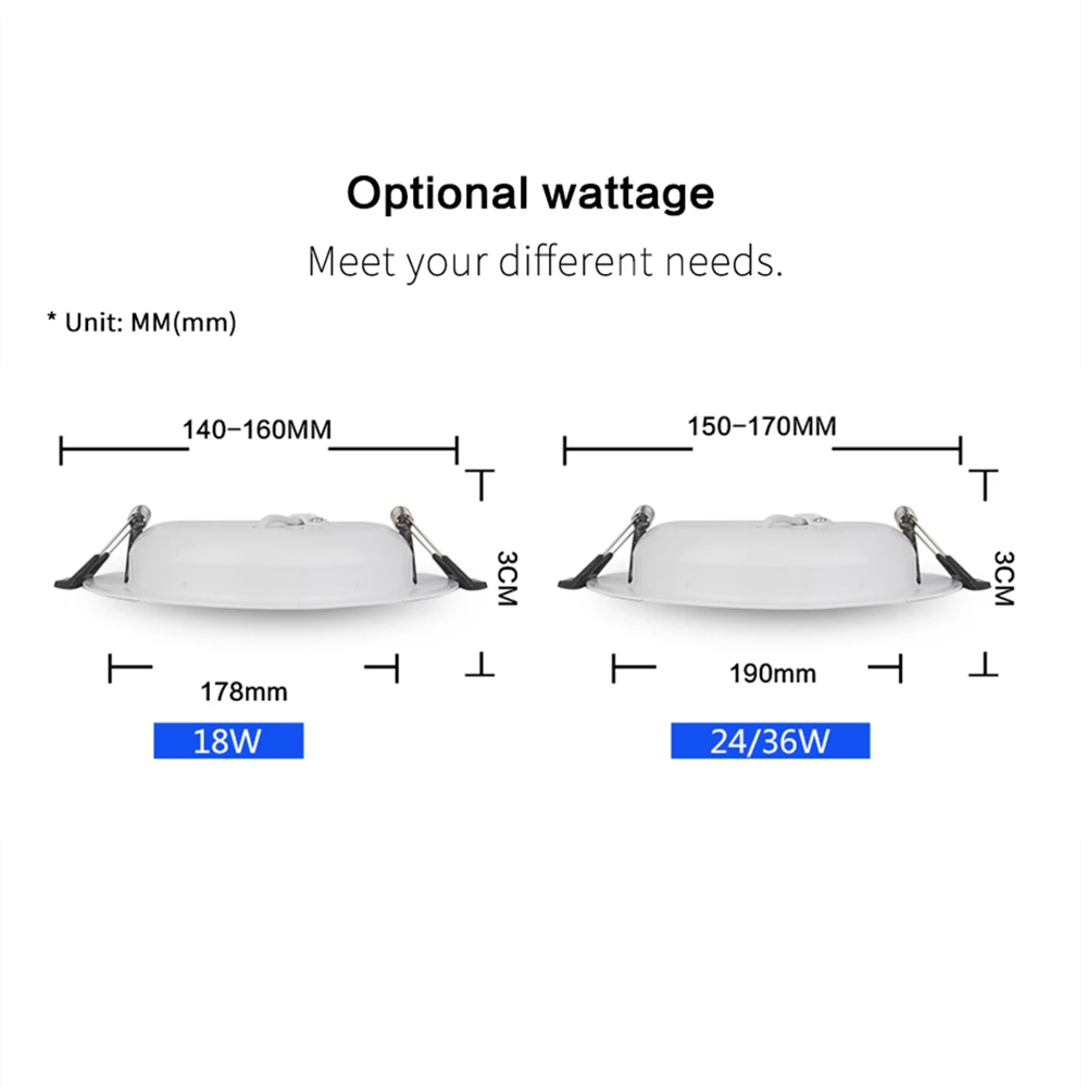 Led Recessed Downlight AC/DC 12V 24V 36V LED decoration Round Ceiling Lamp 36W 18W 15W 12W 9W 3W LED Spot light FOR Low Voltages - Image 3