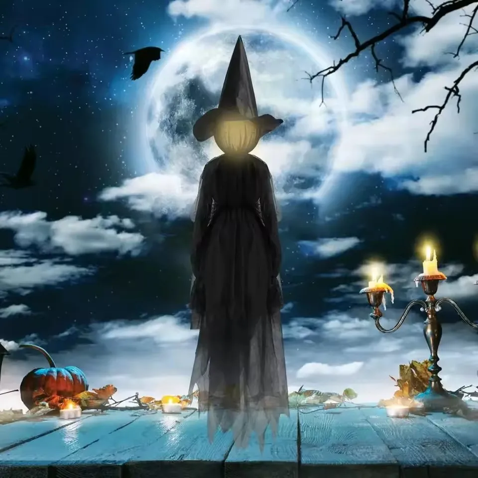 Light-Up Witches with Stakes Halloween Decorations Outdoor Holding Hands Screaming Witches Sound Activated Sensor Decor Props - Image 6