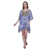 Long Dresses For Women Summer Ladies Kimono Maxi Style Kaftans For Regular To Plus Size Maxi Dress Blue X-Large