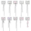 Long Tassel Heart Bow Knot Butterfly Zircon Italian Charm Links Fit 9mm Bracelet Stainless Steel DIY Jewelry Making Gifts