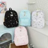 Lovely Fresh Bowknot Print Teen Backpack, Ultra Light Spacious Versatile School Bag for Daily Campus Life Outdoor Trips