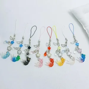 Lucky Koi Mobile Phone Keychain Fashion Pendant Chain Bag Decoration for Girls Women Accessory Sweet Everyday Gift
