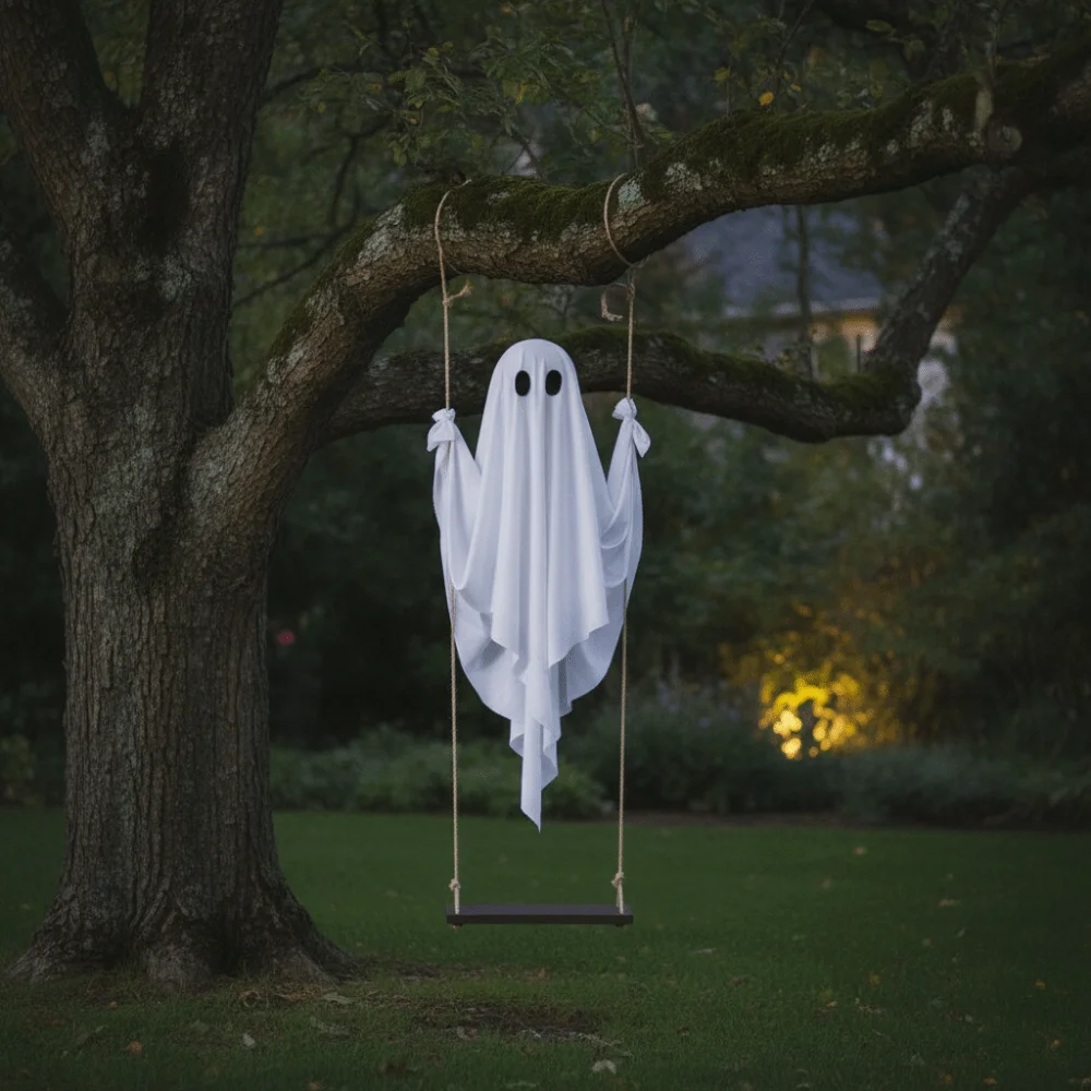 Luminous Halloween Hanging Swing Ghost Remote-controlled Adjustable Brightness Yard Flying Ghost Swing Ornament Large LED - Image 5